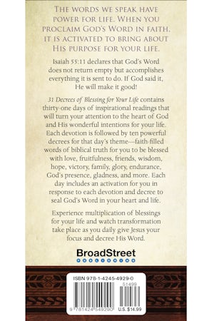 31 Decrees of Blessing for Your Life - interior image