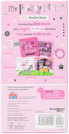 Shiny Vinyl Stroller Books Set – Pink - interior image
