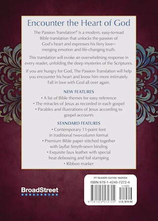 The Passion Translation New Testament (2020 edition) – Readers’ Edition Maroon - interior image