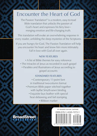 The Passion Translation New Testament (2020 edition) – Readers’ Edition Sapphire - interior image