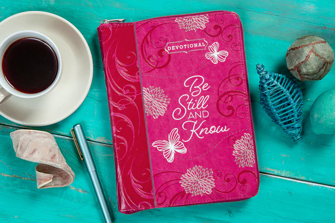 Be Still and Know ziparound devotional - interior image