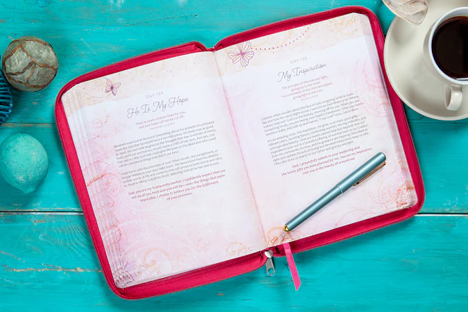 Be Still and Know ziparound devotional - interior image