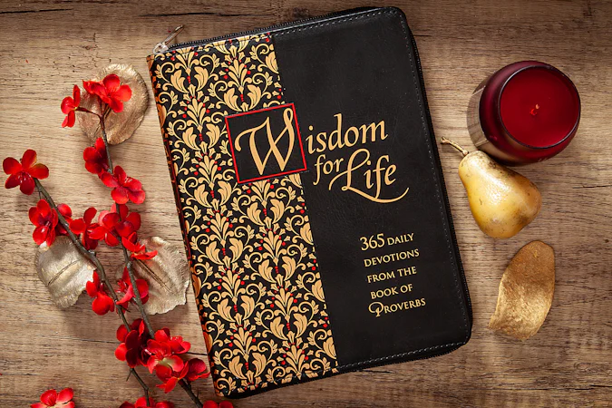 Wisdom for Life ziparound devotional - interior image