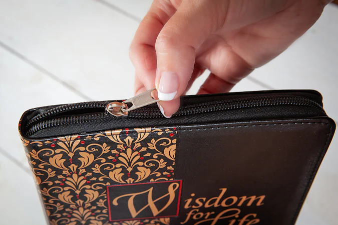 Wisdom for Life ziparound devotional - interior image
