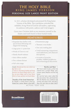 KJV Holy Bible Personal Mulberry - interior image