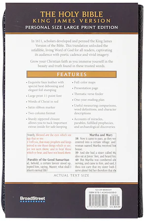 KJV Holy Bible Zip Midnight - interior image