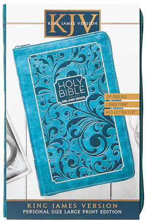 KJV Holy Bible Zip Turquoise - interior image