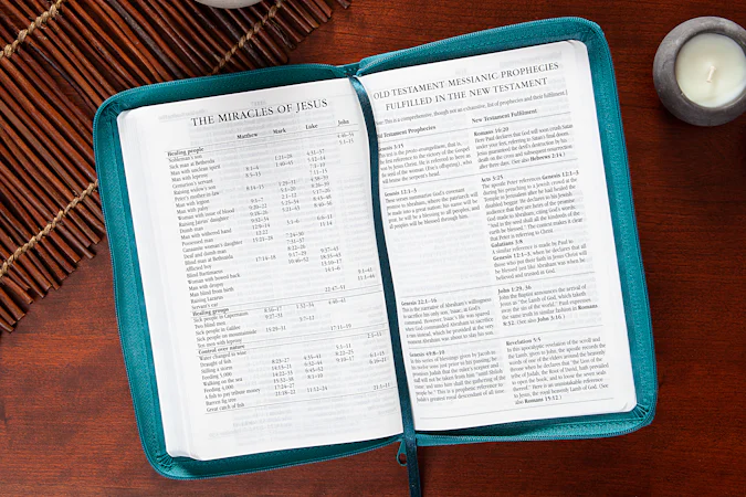 KJV Holy Bible Zip Turquoise - interior image