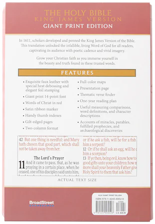 KJV Holy Bible Giant Print Blush - interior image