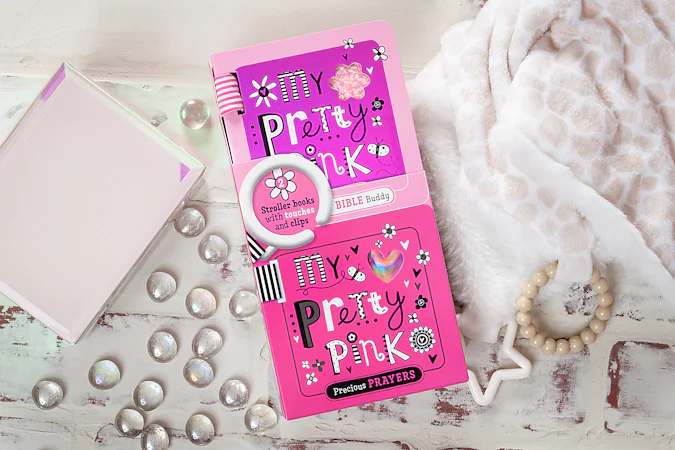 Shiny Vinyl Stroller Books Set – Pink - interior image