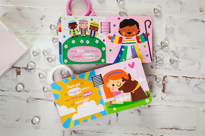 Shiny Vinyl Stroller Books Set – Pink - interior image