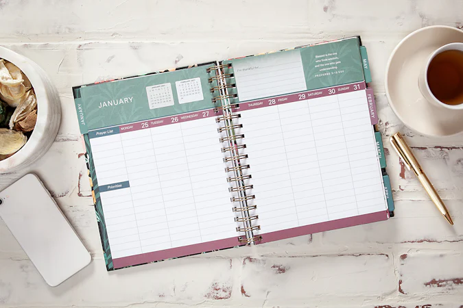 Think on These Things (2027 planner) spiral hardcover - interior image
